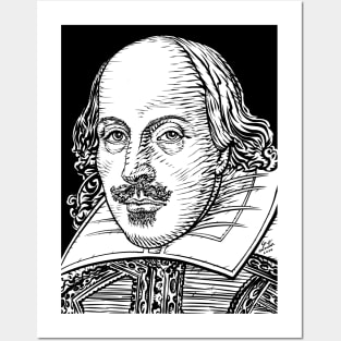 WILLIAM SHAKESPEAR ink portrait Posters and Art